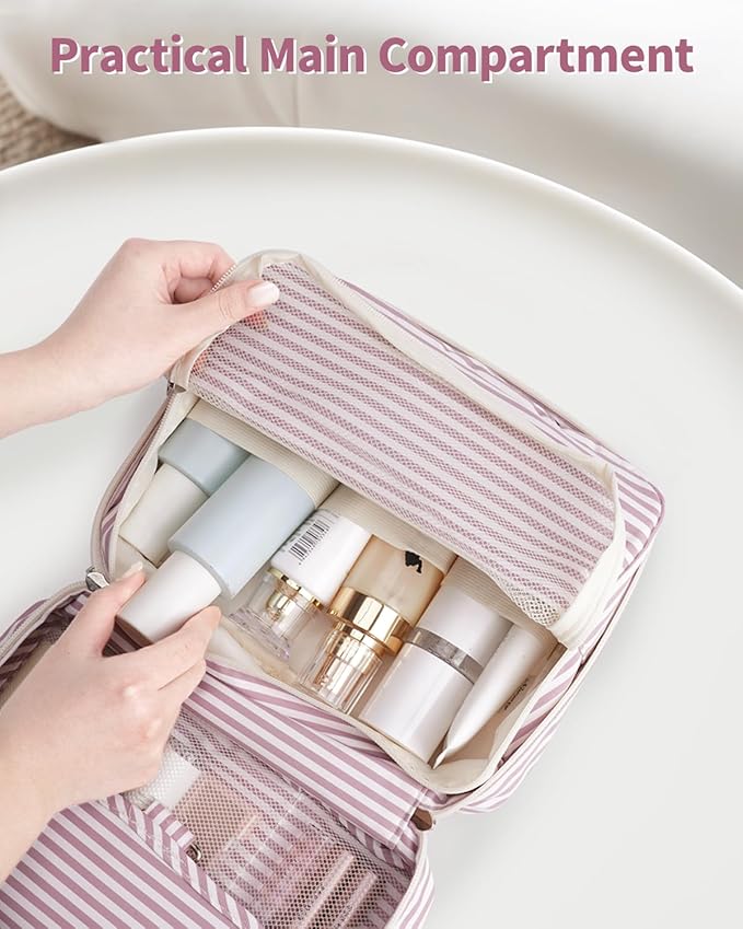 Narwey Small Hanging Travel Toiletry Bag for Women, Travel Bag for Toiletries, Makeup Bag Organizer Cosmetic Bags Make Up Bags for Girls