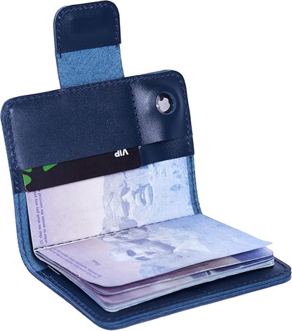Leather Passport Wallets - Passport Holders for Travel Compatible with Airtag Passports Cover with Card Slots & Note Compartment, Magnetic Closure, Genuine Leather, Classic Blue