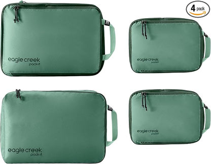 Eagle Creek Pack-It Isolate Carry-On Set - Compact Compression Cube Set for Optimizing Luggage Space - Convenient Top Handle - Internal Storage Divider - Water-Resistant - Washable - Willow Green