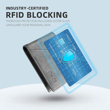 Zitahli Wallet for Men Slim 11 Credit Card Holder RFID Blocking Small Men's Wallet Bifold Minimalist Front Pocket With Mens Gifts Box