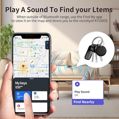 Air Tracker Tags 4 Pack, Seamlessly Works with Apple Find My (iOS Only),Multi-Use Item Finder for Keys/Wallets/Luggage/Backpacks/Suitcases–Organize & Secure Your Essentials (Not for Android)