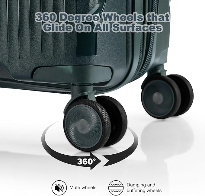 Nazhura Luggage Set, 3-Piece Hardside Suitcase Set, 20-inch Carry On, 24-inch, 28-inch Luggage