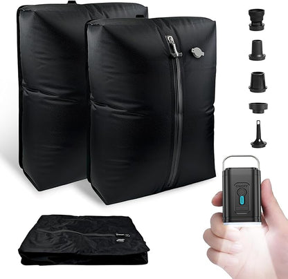 Travel Vacuum Bags with Pump 33L(21.65x15.75x5.91") Large Size IP67 Reusable Space Saver Compression Packing Storage Organizer Cube for Luggage CarryOn Suitcases & Backpack (2 Bag- BLACK)