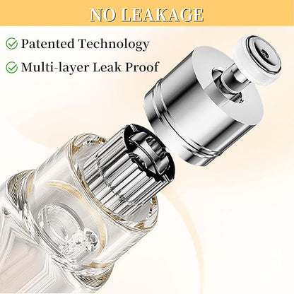 2PCS Perfume Travel Refillable Bottle, Bottom-Filling Fragrances Perfume Atomizer, Empty Mini Cologne Dispenser, Portable Sprayer Pocket Size for On the Go 5ml (Black & Gray)