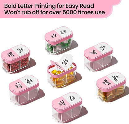 Daviky Extra Large Pill Organizer Weekly, XL Medicine Pill Organizer 2 Times a Day, Big Pill Box 7 Day AM PM for Vitamins, Supplements and Medication
