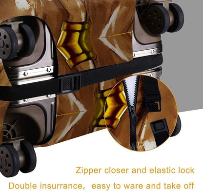 Travel Suitcase Protector African Queen And King Black Crown Elastic Protective Washable Luggage Cover With Concealed Zipper Suitable For Large (A little large)