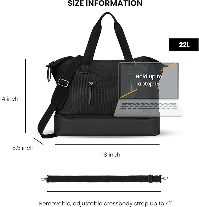 Sherpani Boston, Anti Theft Weekender Bags, Travel Duffel Bag, Carry On Tote Bag with Removable Shoe Bottom Compartment