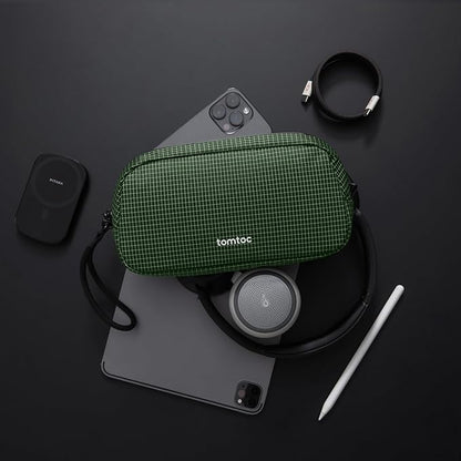 tomtoc Electronics Organizer Travel Case Performance, Water Resistant Bag Cable Tech Pouch Accessories, Carry Storage for Cord, Phone, Cables, Airpods, USB Flash Drive, Daily Items