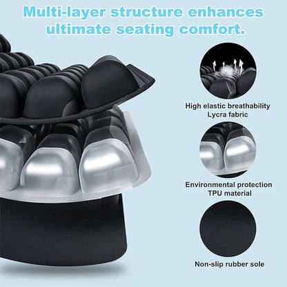 Inflatable Sondure Travel Cushion with Built-in Pump for Airplane Seat, Office Chair and Car Seat Use, Comfortable Buttock Support, Ideal for Long Haul Travel