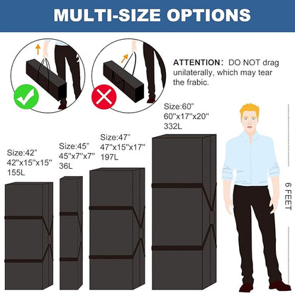 COOLBEBE 45 Inch Tripod Carrying Case - 45x7x7 Inch Storage Bag for Light Stands, Fishing Rods, Tent Poles, and Camera Gear, Water Resistant, Black