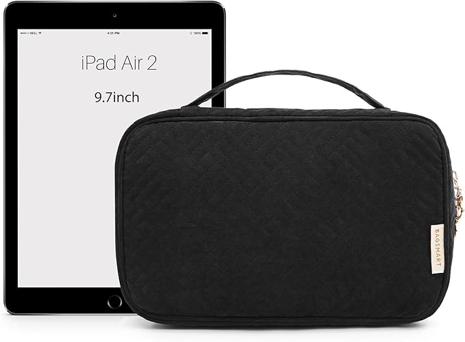 BAGSMART Jewelry Organizer Bag Travel Jewelry Storage Cases for Necklace, Earrings, Rings, Bracelet, Black