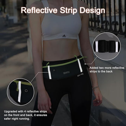 Running Belt Waist Fanny Pack: Slim Phone Holder Workout Pouch for Walking JoggingDark Green