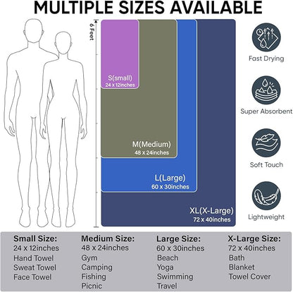 APEXUP Microfiber Travel Towel, Ultra Absorbent Quick Dry Towels, Lightweight Gym Sports Camping Towel for Workout, Yoga, Beach, Shower, Swimming (Combo, Pale Rose)