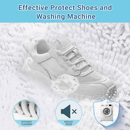 Large Shoe Bag for Washing Machine, Two-Zone Design, 2 Mesh Pockets, One-Step Wash for Complete Cleaning, Durable Invisible Zipper Sneaker Laundry Bag Home Dorm Essentials 9.45" x 13.8"