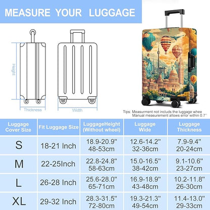 Luggage Cover Washable Suitcase Protector Anti-scratch Suitcase cover Fits 20-34 Inch Luggage (Balloon, L(28-30inch suitcase))