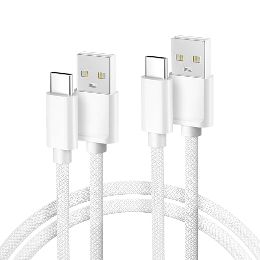 Basesailor USB Type C Charger Cable 10FT 2Pack,Nylon Charging Cord for iPhone 17 16 Pro Max,Samsung Galaxy Z Fold 5,Note 20,Tab S10 S10E 10E FE S23 S22 S21 23 Plus Ultra,A52 A54,Google Pixel 7 6 XL