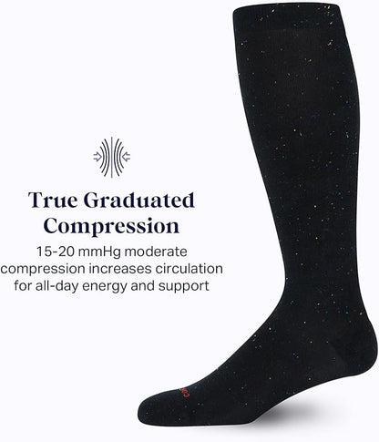 Comrad Recycled Cotton Knee High Socks - 15-20mmHg Graduated Compression Socks - Soft & Breathable Support Socks, Unisex