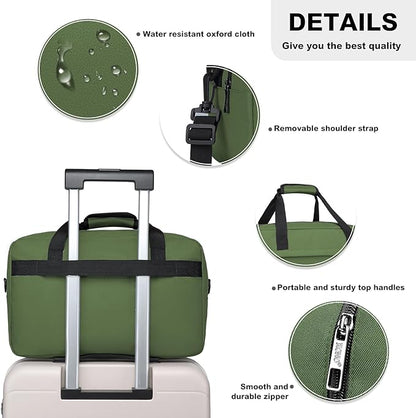 Kono Travel Duffel 20L Under Seat Carry-On Sports Tote Gym Weekender Overnight Bag - 15.75"x9.84"x7.87" Green