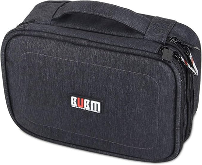 BUBM Electronic Organizer, Double Layer Travel Gadget Carry Bag for Cables, Plugs, Earphone, Flash Hard Drive and More--a Sleeve Pouch for iPad Mini(Medium, Black)