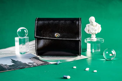 Pill Organizer,LIZIMANDU Weekly Travel Pill Case Box Medication Reminder Daily AM PM, Day Night 7 Compartments,for 4 Times A Day, 7 Days a Week-Includes Leather PU Carrying Case (Pure Black)
