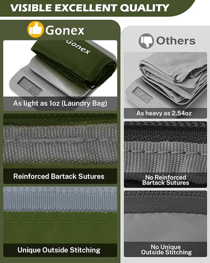 Gonex 8 Set Compression Packing Cubes for Travel, Expandable Mesh Packing Organizer for Travel Accessories Essentials with Toiletry Bag, Laundry Bag, Shoe Bag, Cable Bag for Carry On, Deep Green