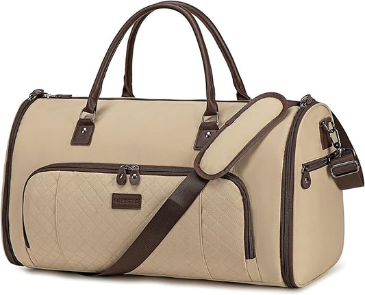 Garment Bag for Airplane Travel, Carry On Garment Duffle Bags for Women, 2 in 1 Travel Suit Bag with Shoes Compartment Carry on Bag Hanging Garment Bag Travel with Shoulder Strap,Black