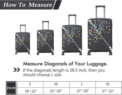 HYPER VENTURE Washable Luggage Cover - Fashion Suitcase Protector Fits 31-32 Inch Luggage (Color Dots, XL)