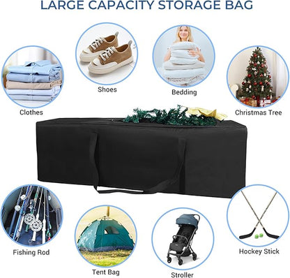 COOLBEBE 60" Sports Duffle Bag - 332L Extra Large Travel Duffel Luggage Bag with Upgrade Zipper, Sturdy & Water Resistant Long Duffle Bag for Camping Moving (Black 60inch)