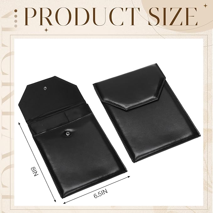 Kigeli 4 Pcs PU Leather Necklace Jewelry Display Folder 8x6 Inch Large Travel Jewelry Case Christmas Necklace Organizer Gifts for Woman