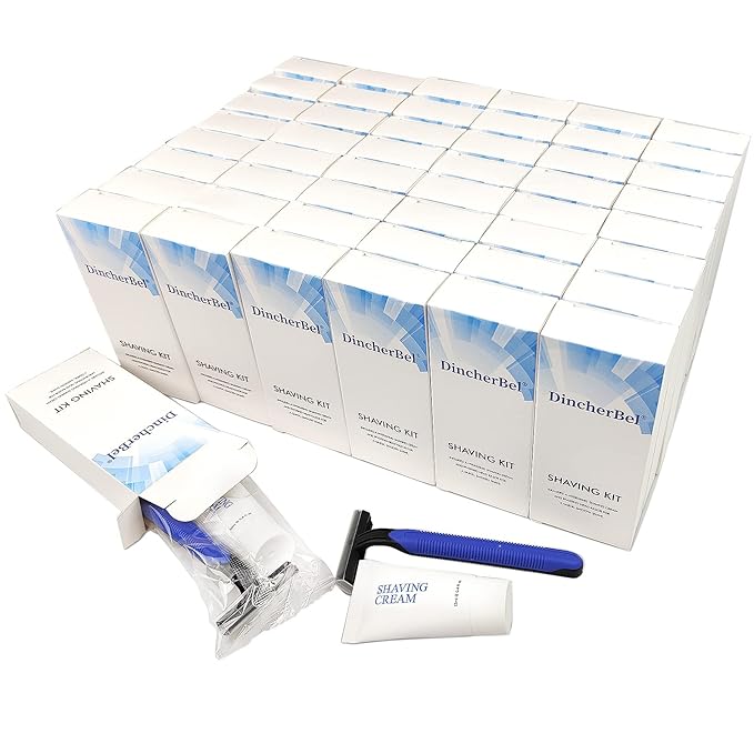 Disposable Razors in Bulk Shaving Kit Twin Blade Razors and Cream(12g), Individually Wrapped Toiletries Amenities for Hotel, Airbnb, Homeless, Shelter, Camping and Travel (102 Pack)