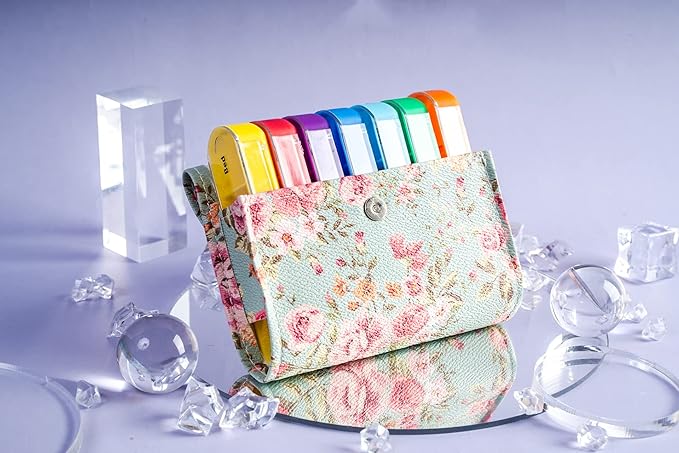 Pill Organizer,LIZIMANDU Weekly Travel Pill Case Box Medication Reminder Daily AM PM, Day Night 7 Compartments,for 4 Times A Day, 7 Days a Week-Includes Leather PU Carrying Case (Blue Rose)