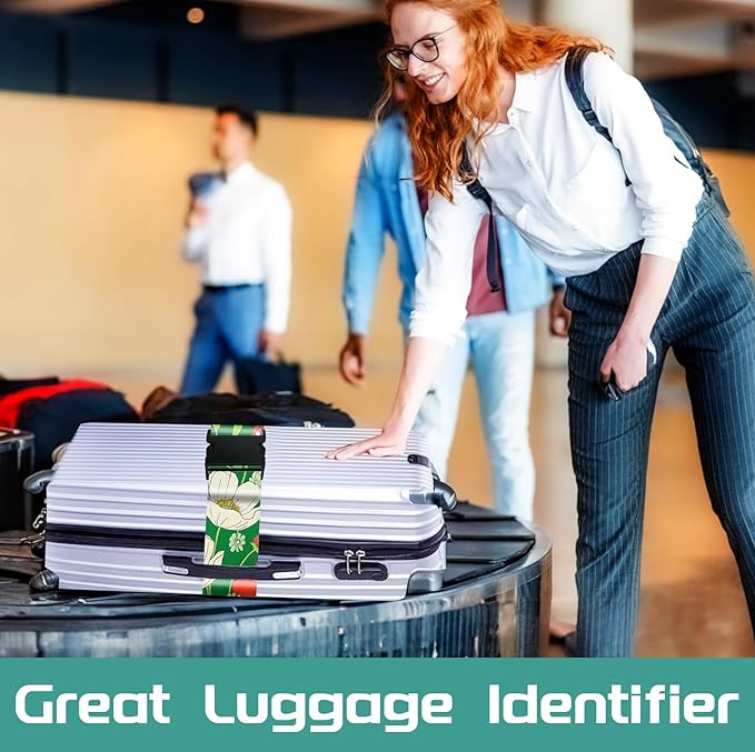 Slohif Luggage Straps for Suitcases Travel Belt Accessories Luggage Connector Identifiers Over Handle with Buckle Unique Nylon Adjustable Strap for Sleeping Bag Car Seat Green(2 Pack)