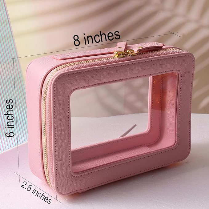 SANHECUN Toiletry bag waterproof cosmetic organizer with handle lagre opening for travelling