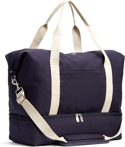 Lo & Sons Original Catalina Deluxe Premium Canvas Duffel Bag – Travel, Gym, Hospital, or Weekender Bag with Shoe Compartment