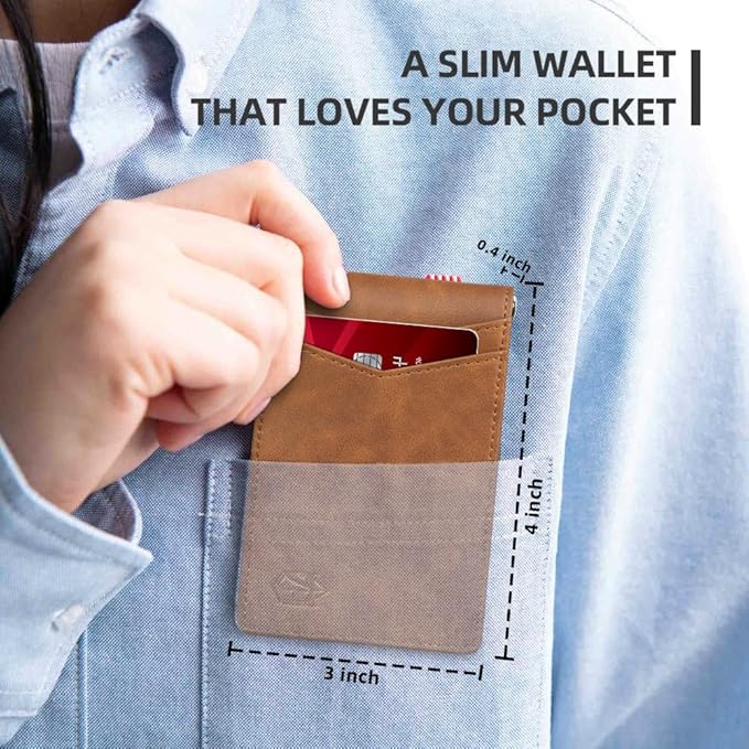 Zitahli Wallet for Men-6 Slots ID Window-Mens Wallets-Slim Wallet Classic Spring Money Clip RFID Blocking-Gift for Men