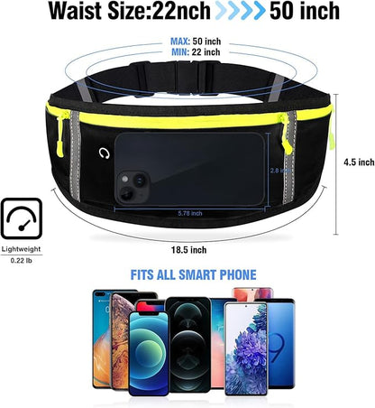 Running Belt Waist Fanny Pack: Slim Phone Holder Workout Pouch for Walking JoggingBlack