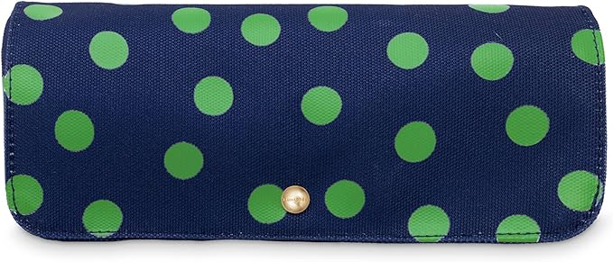 Kate Spade New York Travel Jewelry Case Organizer - Fabric Box for Women, Cute Organizer Holds Necklaces, Rings, Bracelets - Small Jewelry Roll (Sonnet Dot)