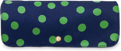 Kate Spade New York Travel Jewelry Case Organizer - Fabric Box for Women, Cute Organizer Holds Necklaces, Rings, Bracelets - Small Jewelry Roll (Sonnet Dot)