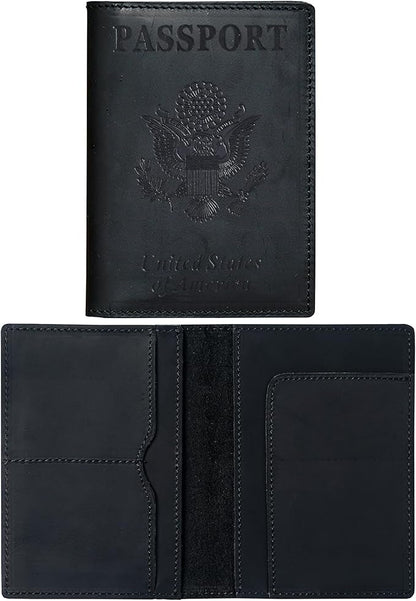 HIFA Leather Passport Holder, Handmade Passport Cover with Card and Ticket Slot - Genuine Leather, Elegant Design, Easy Access - Passport Case, Passport Wallet, Passport Holder
