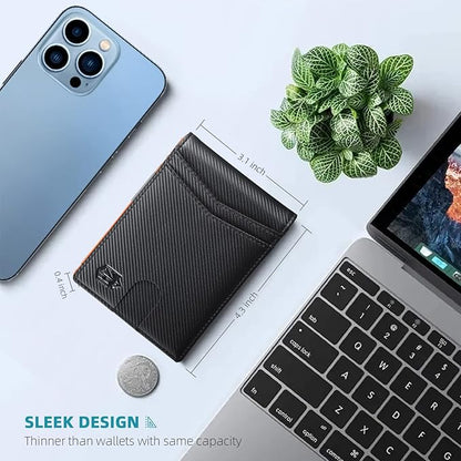 Zitahli Money Clip Wallets for Men,Slim Bifold Wallet 10-12 Cards, Mens Leather Wallet with ID Window,RFID Blocking Thin Minimalist Credit Card Holder,Gifts for Him