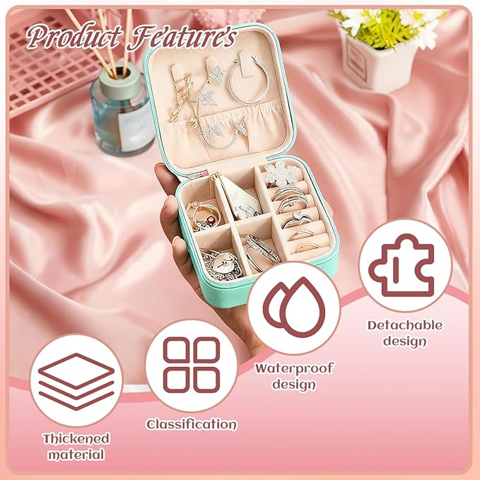 48 Pcs Mini Jewelry Travel Case Multi-Color Wedding Mini Jewelry Box Gorgeous Travel Jewelry Box for Wedding Bridesmaid Invitation Return Gifts, Rings and Earrings