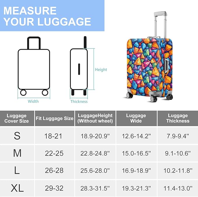 ANNA QUEEN Travel Luggage Cover Suitcase Protector Suitcase Cover Anti-Scratch,Stretchable Bag Cover Washable Durable Polyester