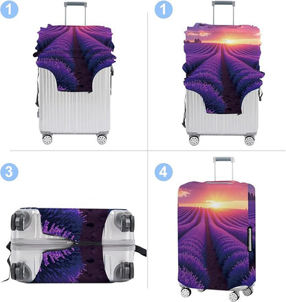 Luggage Cover Washable Suitcase Protector Anti-Scratch,Stretchable Fit for 20-34Inch Luggage Durable Travel Bag Cover with Zipper Closure (Lavender, XL(fits 32-34Inch suitcase))