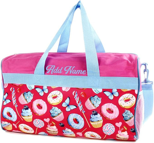 Personalized Kids 18 Inch Duffel Bag for Sports, Travel and Sleepover - Sweets