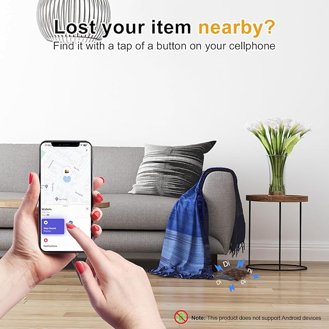 [Apple MFi Certified] LBPRT Air-Tag Card Rechargeable Wallet Tracker Thin 1.6mm 2 Pack, Smart Locator Work with Apple Find My (iOS Only, Android not Supported), Item Finder for Luggage Suitcase Bags.