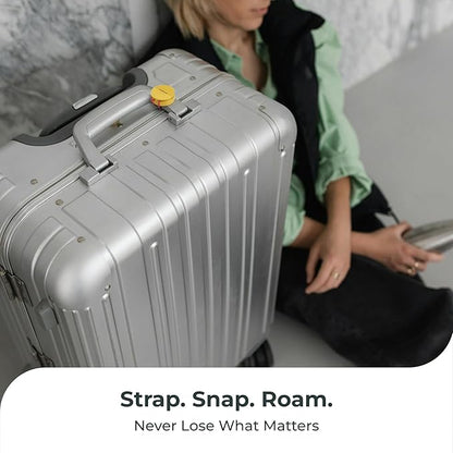 Roam Smart Tracker | Eco-Friendly Travel Tracker with Built-in Elastic Strap | QR Lost & Found, Global Find My Network | Replaceable Battery | No Extra App or Subscription | 2-Pack, Black & Blue