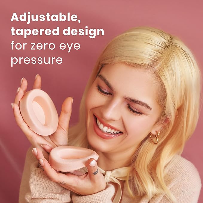 Manta Silk Mask - 100% Blackout Silky Sleep Mask, 22 Momme Premium Silk Eye Mask for Deep Sleep, Breathable & Machine Washable (Pink)