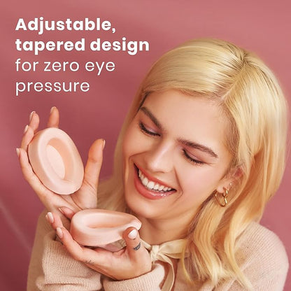 Manta Silk Mask - 100% Blackout Silky Sleep Mask, 22 Momme Premium Silk Eye Mask for Deep Sleep, Breathable & Machine Washable (Pink)