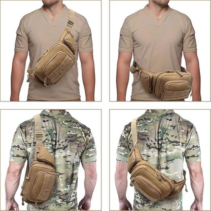 Tactical Fanny Pack for Men & Women, Concealed Carry Fanny Pack for Men, Adjustable Waist Bag, Compact Travel Belt Bag, CCW Fanny Pack with U.S Flag Patch