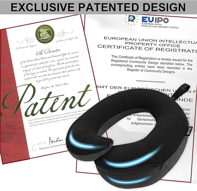 BUYUE Kids Travel Pillows for Airplane, 360° Head Support Sleeping Essentials for Boys Long Flight, Skin-Friendly Soft Neck Pillow for Traveling in Car Seat, (Small, Black Grey, 40-90 lbs)